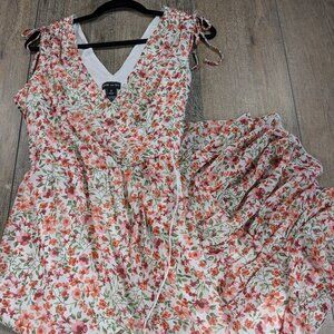 Kate & Lily, Floral Maxi Dress in Pink and Green, Sz 12